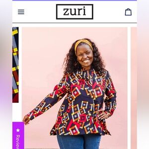 Zuri Colorful Geometric “Musical Squares” Shirt. New With Tags